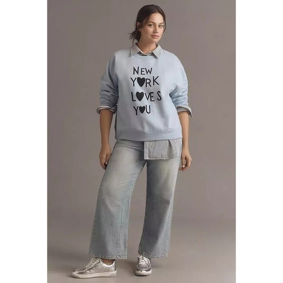 Maeve Rebecca Mayfield x Anthropologie Graphic Sweatshirt Top 1X PS NEW 276515 - Picture 4 of 11